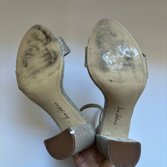 Sam Edelman Yaro Dress Block Heel Sandal Metallic Gold Sz 9 - Picture 8 of 9